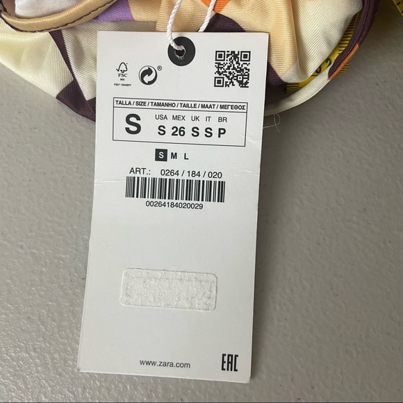 ZARA NWT MULTI COLOR GEOMETRIC PRINT BODYSUIT ORANGE PURPLE SMALL ONE PIECE - Picture 10 of 13